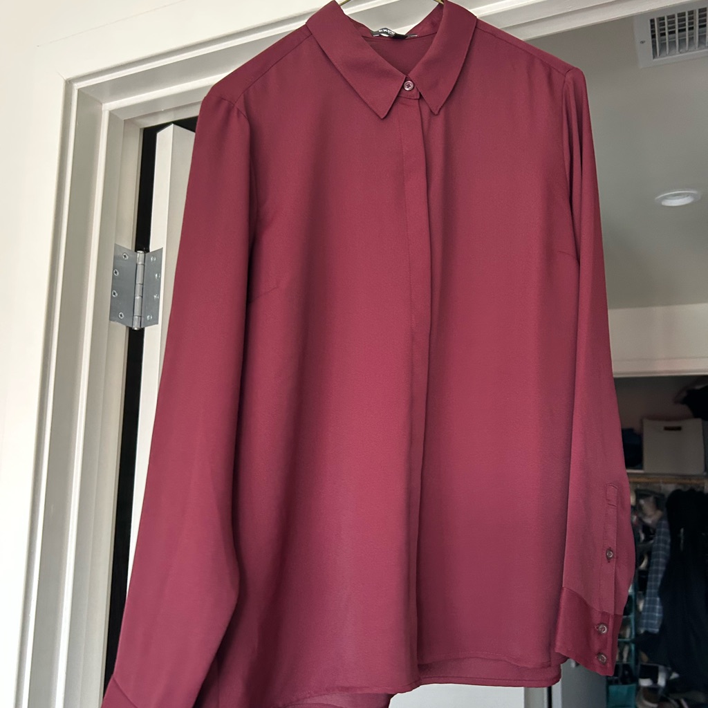 Express Maroon Button Up